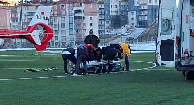 Ambulans helikopter silahla yaralanan genç için havalandı