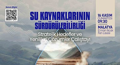 Malatya'da 'Su Kaynaklarının Sürdürülebilirliği' çalıştayı düzenlenecek