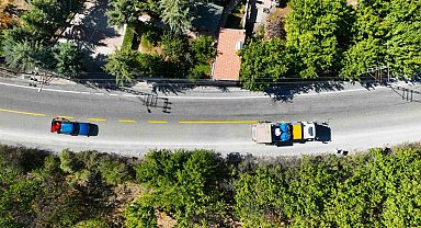 Malatya'da, trafik güvenliği için 920 bin metre yol çizgi çalışması yapıldı