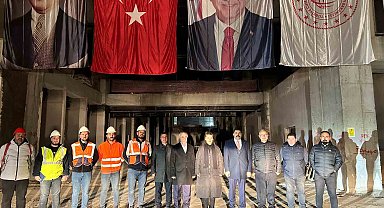 Ölmeztoprak yeni terminal binasındaki çalışmaları inceledi