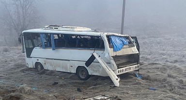 Doğanşehir'de servis otobüsü takla attı. 1 ölü 