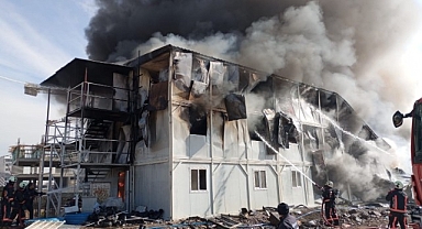 Malatya'da işçilerin konakladığı konteynerlerde yangın