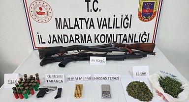 Malatya'da uyuşturucu madde ve kaçak silah operasyonu