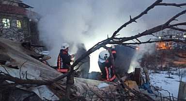 Ahır yangınında 25 küçükbaş hayvan telef oldu