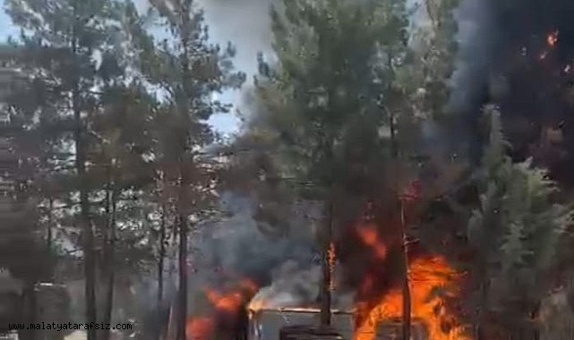 Malatya'da şantiyede korkutan yangın