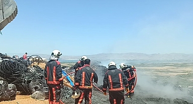 Malatya'da şantiyede korkutan yangın