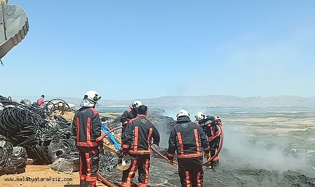 Malatya'da şantiyede korkutan yangın