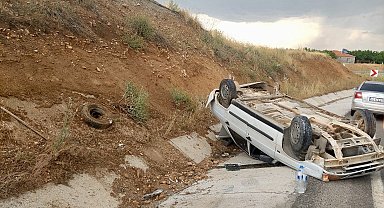 Tek taraflı trafik kazasında 1 kişi yaralandı