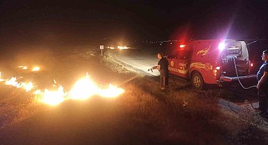 Darende'de ot yangını