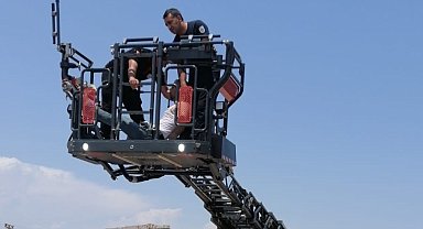 Kule vinçte fenalaşan operatör kurtarıldı