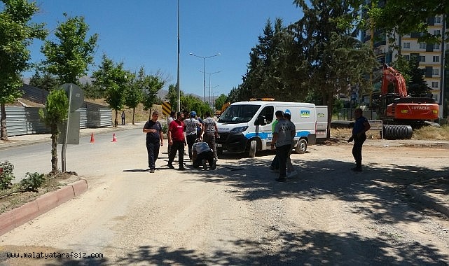Malatya'da altyapı çalışmasında doğalgaz borusu patladı