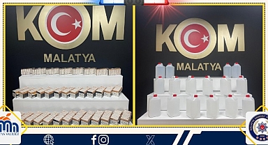 Malatya'da kaçak makaron ve etil alkol ele geçirildi
