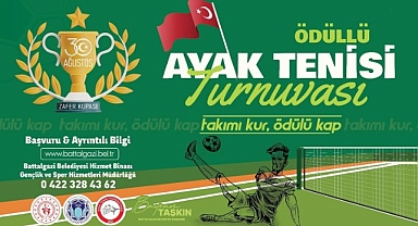Battalgazi Belediyesi'nden 30 Ağustos'a özel ayak tenisi turnuvası