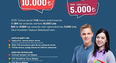 YKS'de ilk 2 bine giren öğrencilere Yeşilyurt'tan nakdi ödül