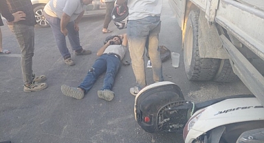 Kamyon ile motosiklet çarpıştı: 1 yaralı