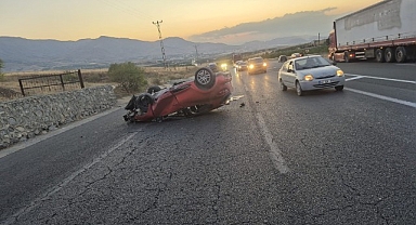 Kontrolden çıkan otomobil devrildi: 1 yaralı