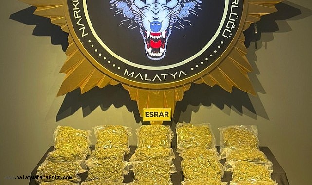 Malatya'da 12 kilo 800 gram esrar ele geçirildi