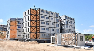 Yeşilyurt'ta depreme dayanıklı çelik modüler yüksek katlı binalar yükseliyor