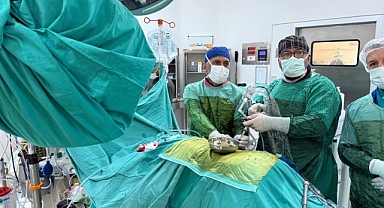 8 santimetrelik 'geyik boynuzu' böbrek taşı kapalı yöntemle çıkarıldı