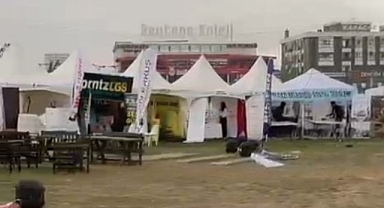 Malatya'da şiddetli fırtına çadırları uçurdu