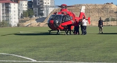 Beyin kanaması geçiren vatandaşın imdadına ambulans helikopter yetişti