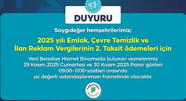 Yeşilyurt Belediye vezneleri, hafta sonu hizmet verecek