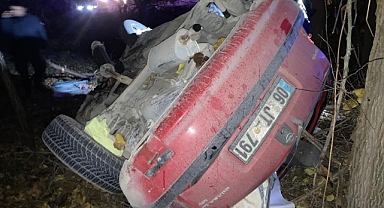 Kontrolden çıkan otomobil kayısı bahçesine uçtu: 1 yaralı