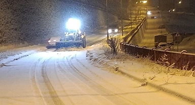 Battalgazi'de gece boyu kar mesaisi