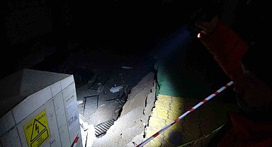 Malatya'da 6 katlı binanın istinat duvarı çöktü