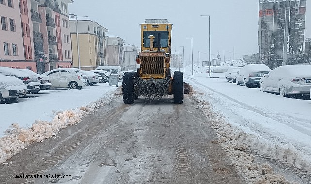Battalgazi'de kar yağışı sonrası ekipler sahada