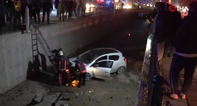 Kontrolden çıkan otomobil sulama kanalına düştü: 1 yaralı