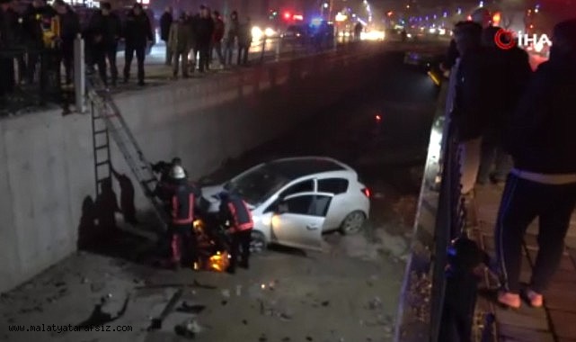 Kontrolden çıkan otomobil sulama kanalına düştü: 1 yaralı