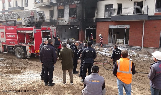 Malatya'da şantiyede korkutan yangın