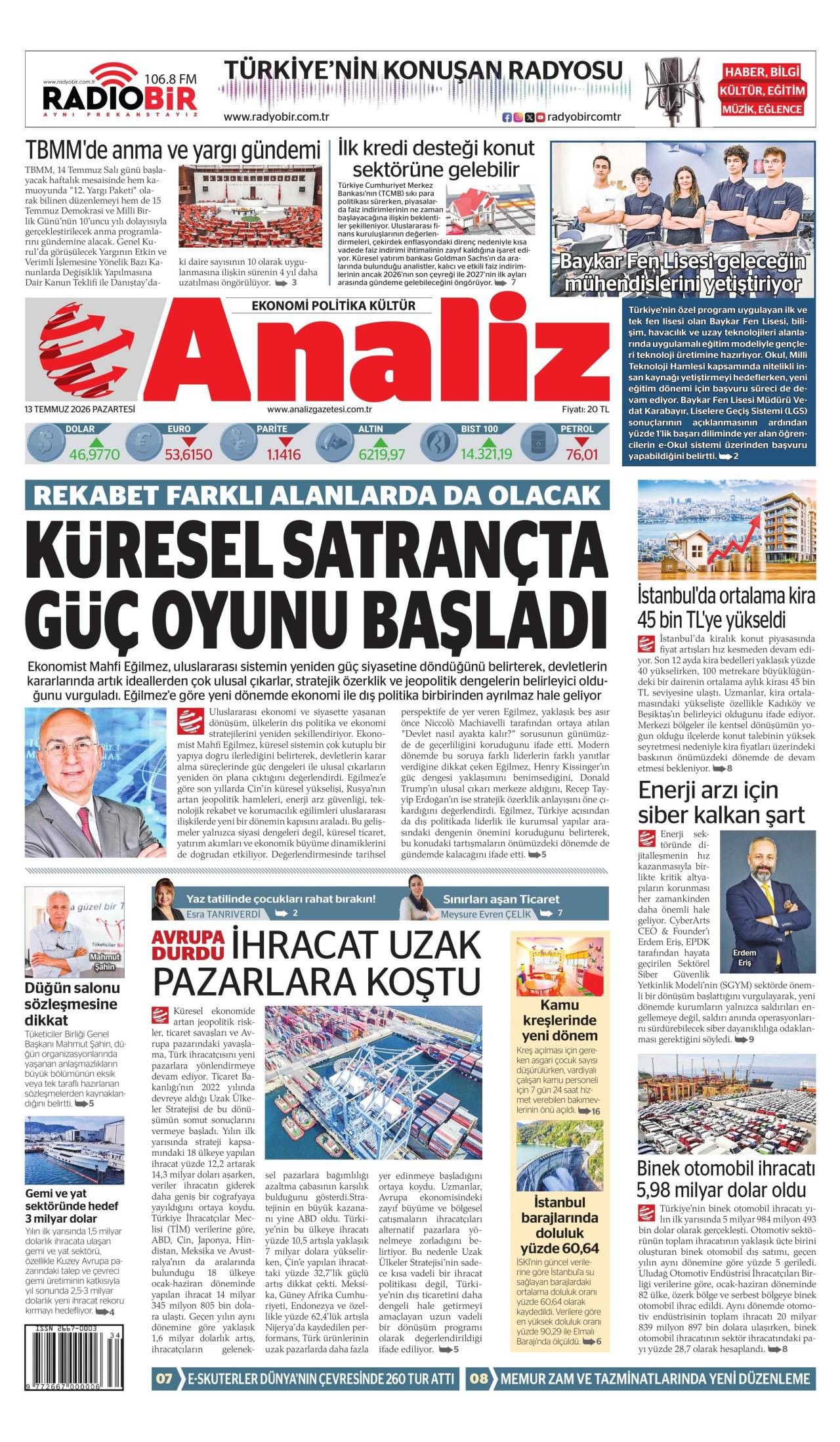 Analiz Gazetesi Gazete Manşeti