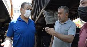 Başkan Keskin'den işyeri zarar gören esnafa ziyaret