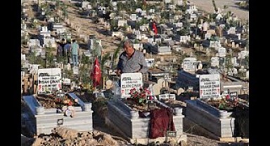 Malatya'da Depremzedelerin mezarlıkta buruk bayramı